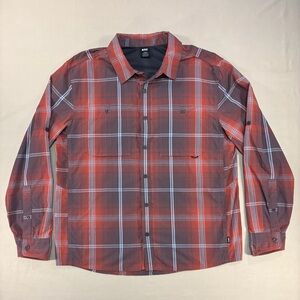 REI Men's Red and Black Plaid Long Sleeve Button Down Shirt Size Large